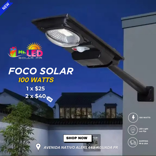 Foco solar 100 Watts