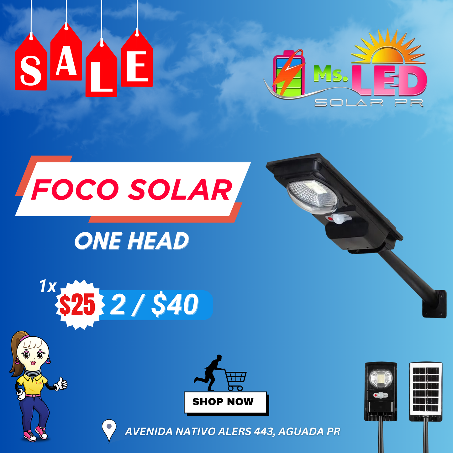 Foco solar - One Head