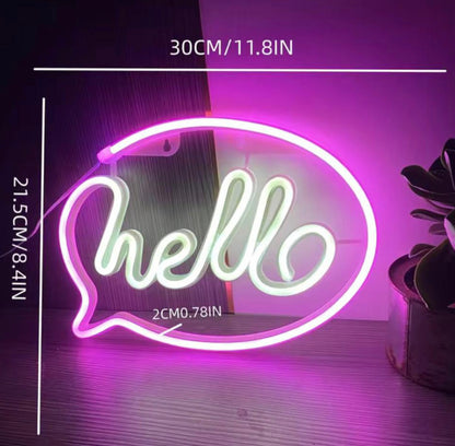 Rótulo Neon - HELLO