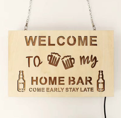 Rótulo Neon - Welcome to my home-bar