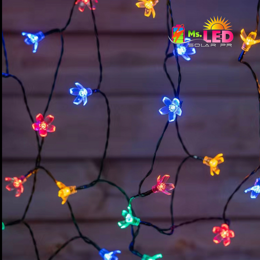 SOLAR String Lights - Flores (21 Pies)